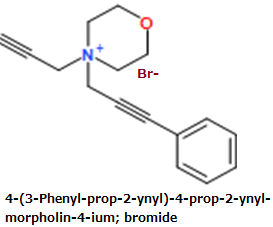 CAS#4-(3-Phenyl-prop-2-ynyl)-4-prop-2-ynyl-morpholin-4-ium; bromide